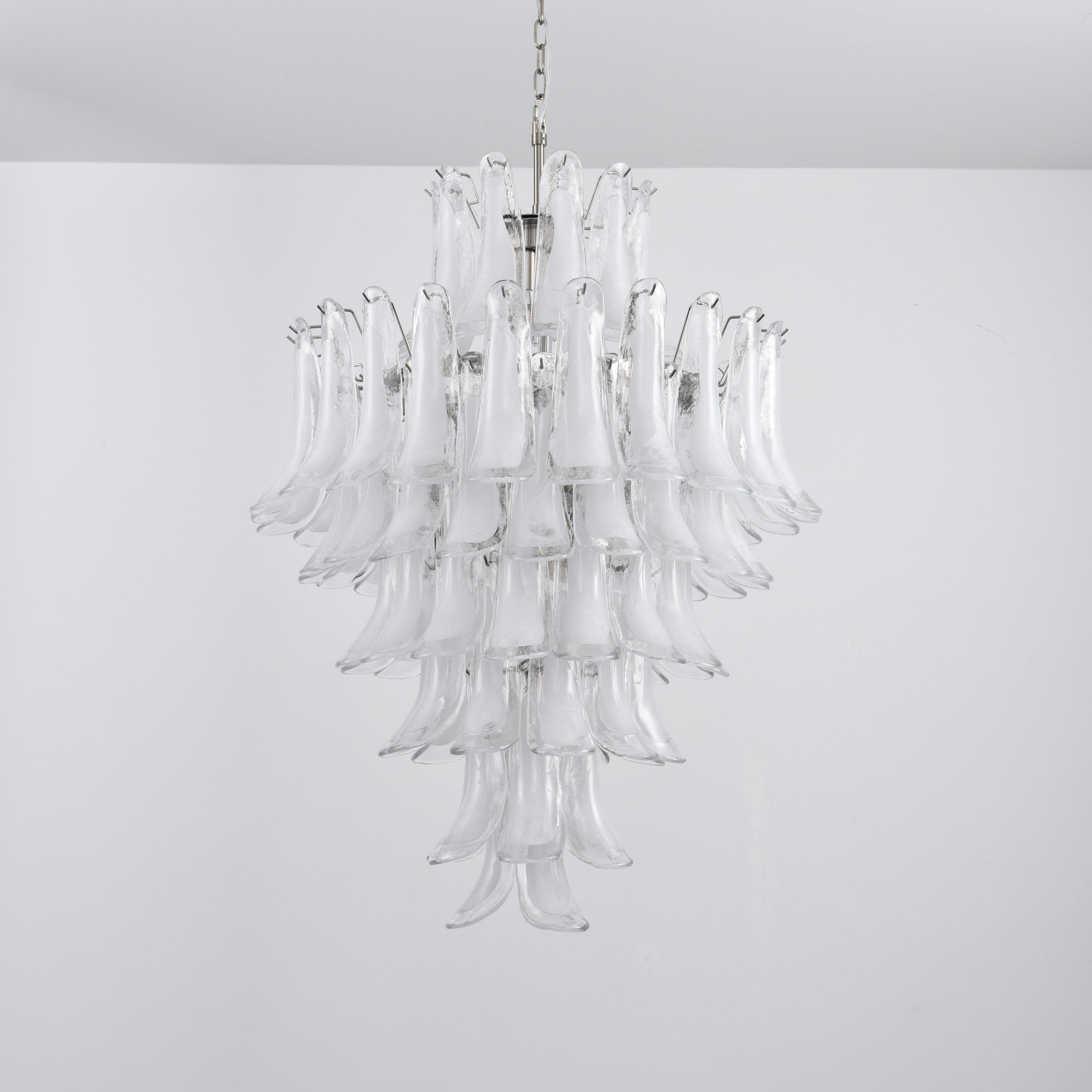 Contemporary White Cloud Glass Petals Chandelier - CasaraHouse