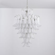 Contemporary White Cloud Glass Petals Chandelier - CasaraHouse