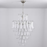 Contemporary White Cloud Glass Petals Chandelier - CasaraHouse