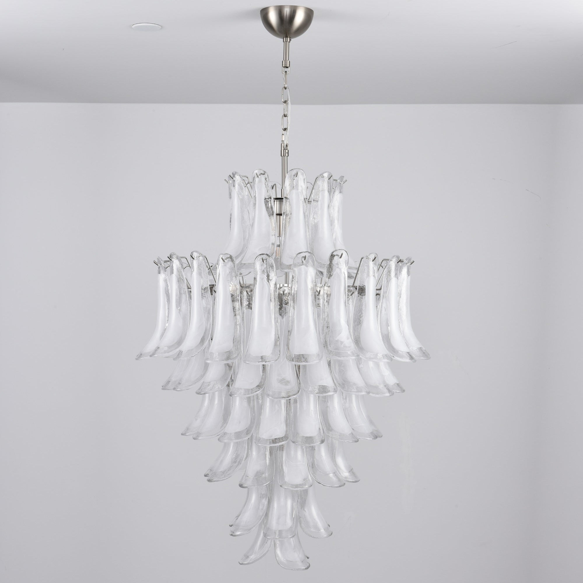 Contemporary White Cloud Glass Petals Chandelier - CasaraHouse