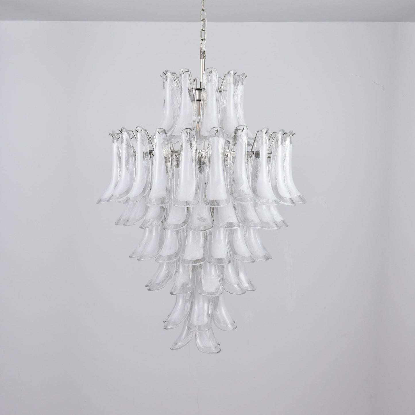 Contemporary White Cloud Glass Petals Chandelier - CasaraHouse