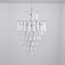 Contemporary White Cloud Glass Petals Chandelier - CasaraHouse