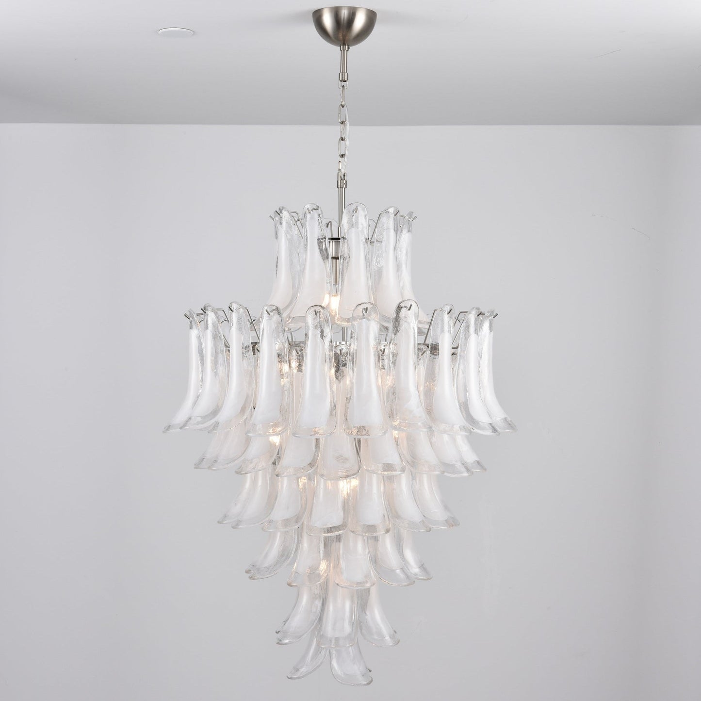 Contemporary White Cloud Glass Petals Chandelier - CasaraHouse