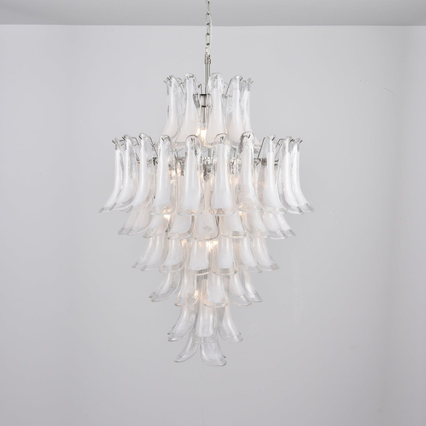 Contemporary White Cloud Glass Petals Chandelier - CasaraHouse