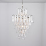 Contemporary White Cloud Glass Petals Chandelier - CasaraHouse