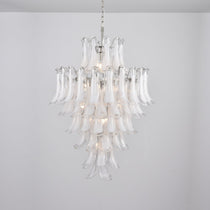 Contemporary White Cloud Glass Petals Chandelier - CasaraHouse