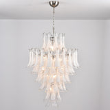 Contemporary White Cloud Glass Petals Chandelier - CasaraHouse