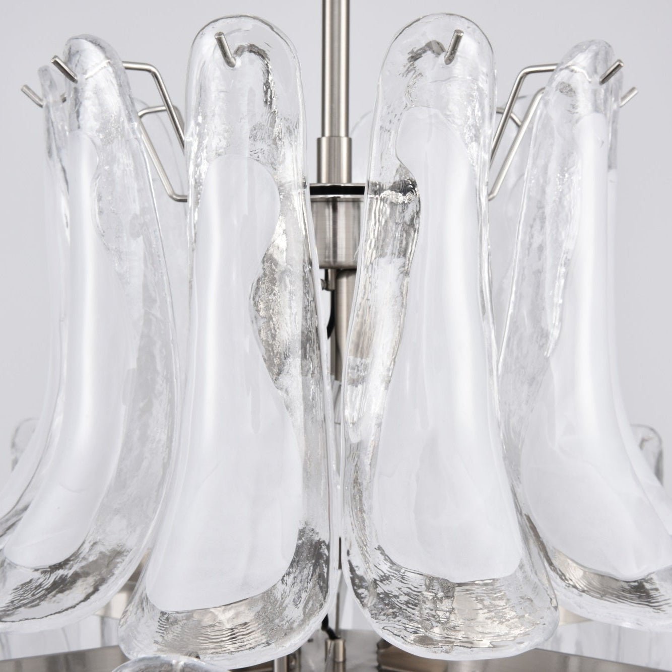 Contemporary White Cloud Glass Petals Chandelier - CasaraHouse