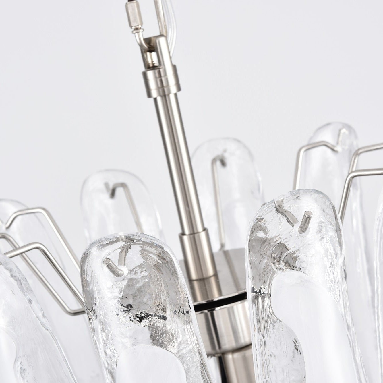 Contemporary White Cloud Glass Petals Chandelier - CasaraHouse