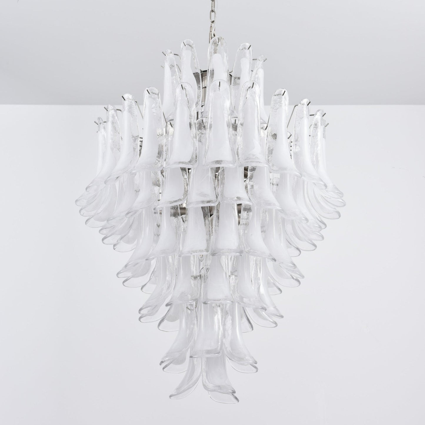 Contemporary White Cloud Glass Petals Chandelier - CasaraHouse