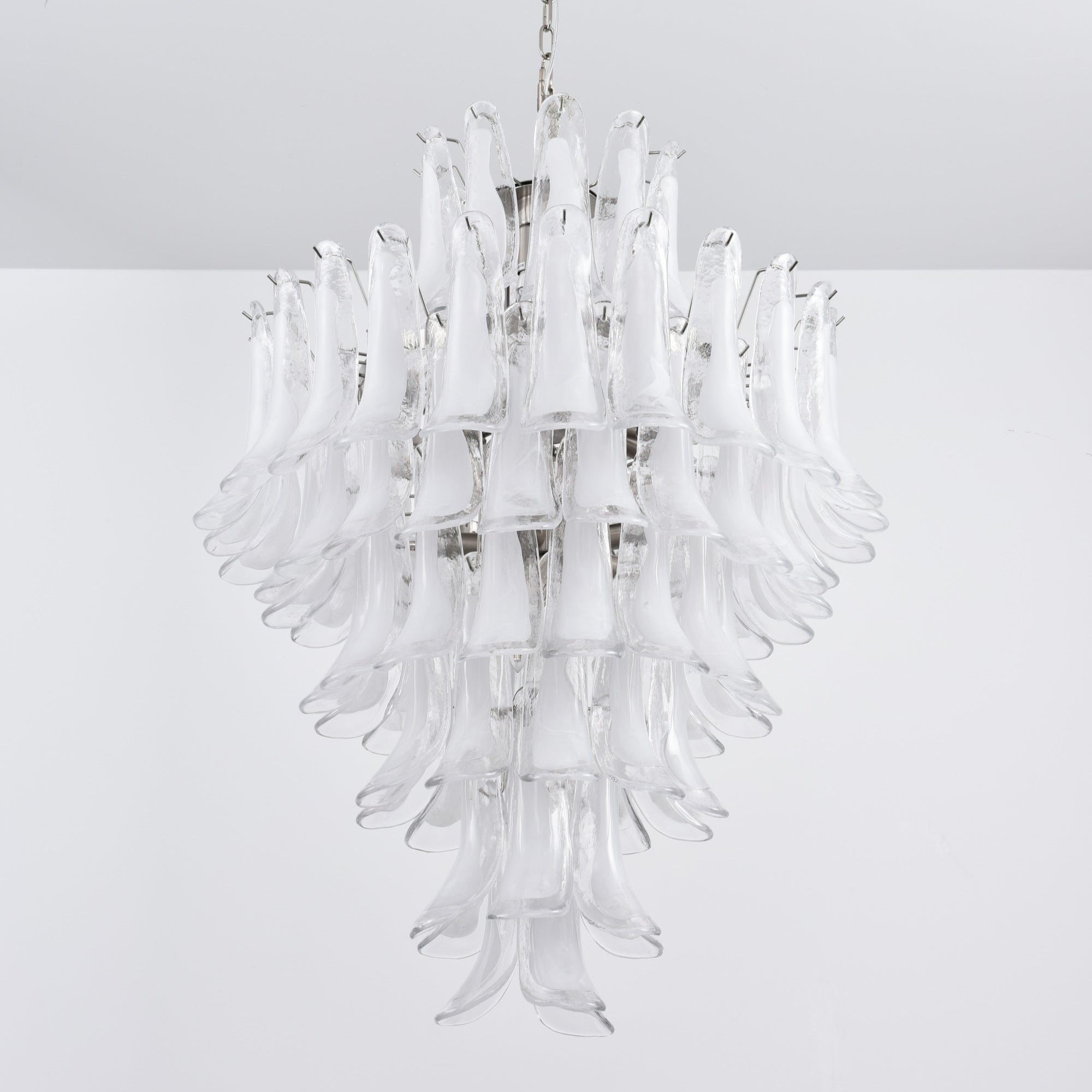Contemporary White Cloud Glass Petals Chandelier - CasaraHouse