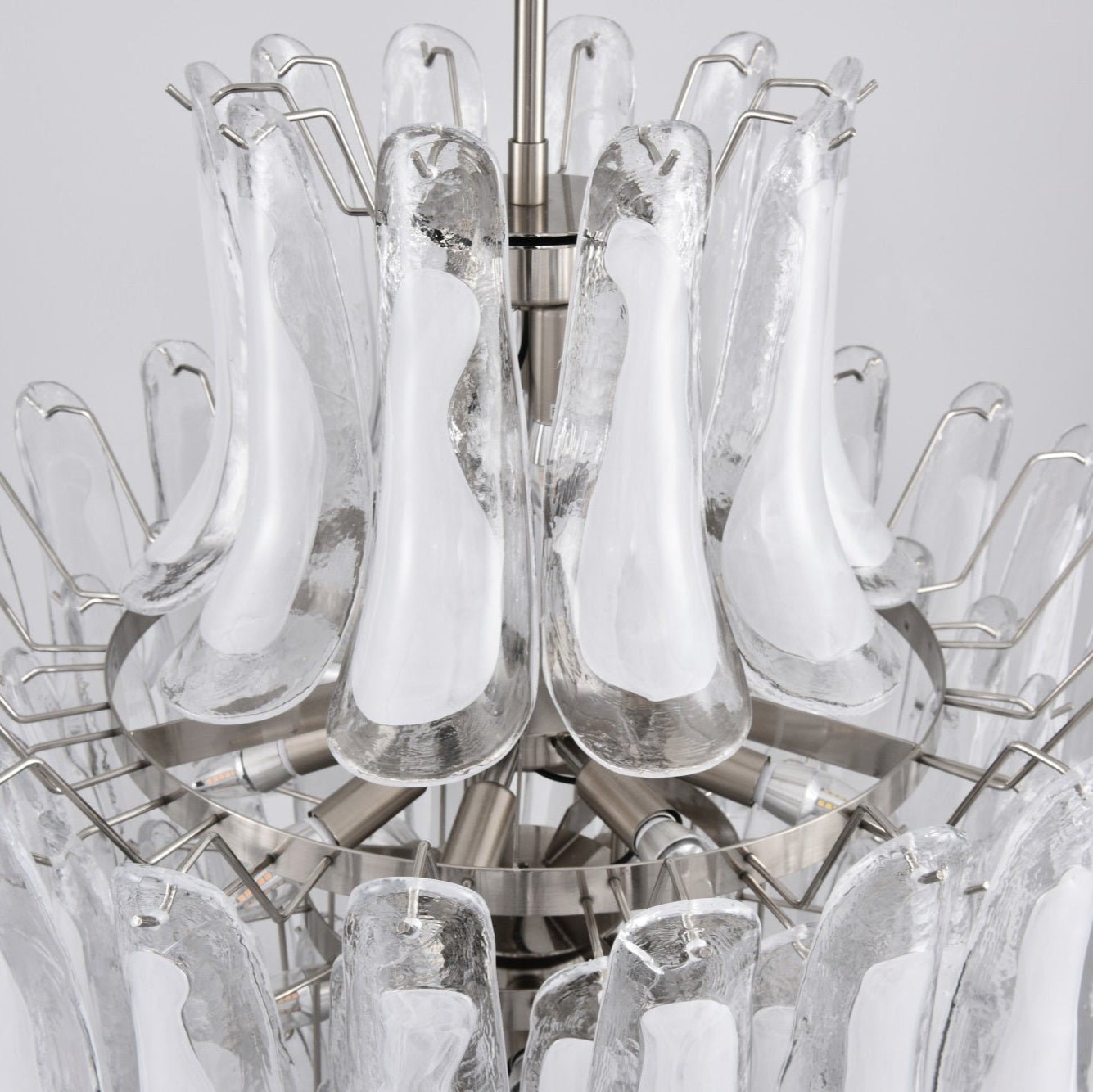 Contemporary White Cloud Glass Petals Chandelier - CasaraHouse
