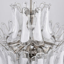 Contemporary White Cloud Glass Petals Chandelier - CasaraHouse