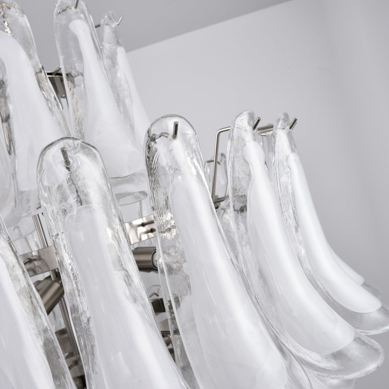 Contemporary White Cloud Glass Petals Chandelier - CasaraHouse