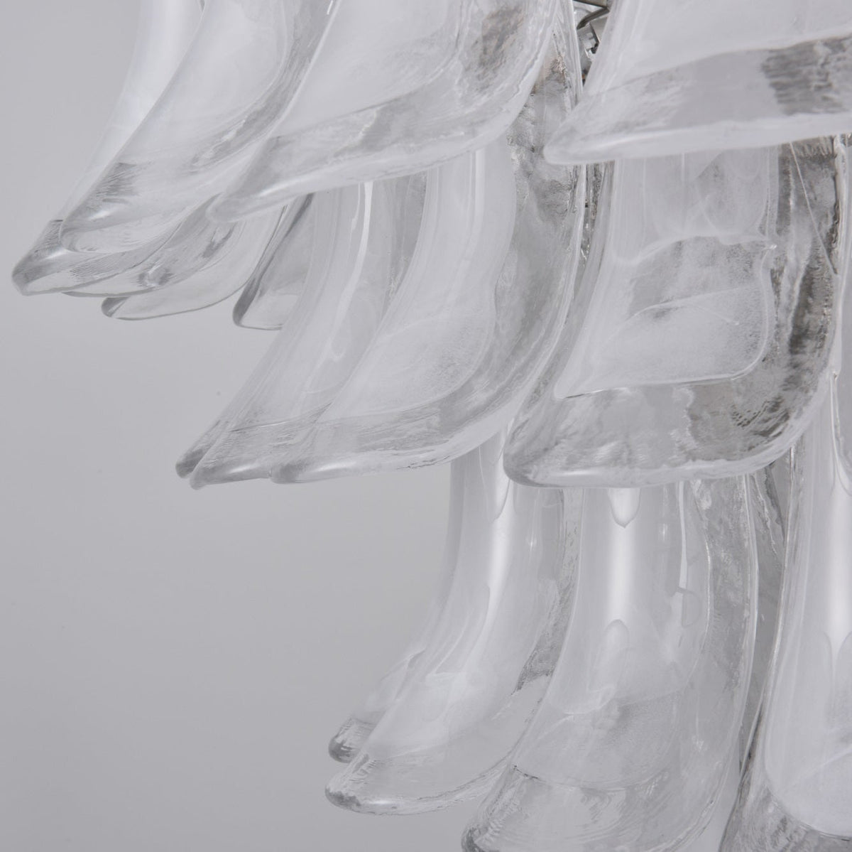 Contemporary White Cloud Glass Petals Chandelier - CasaraHouse