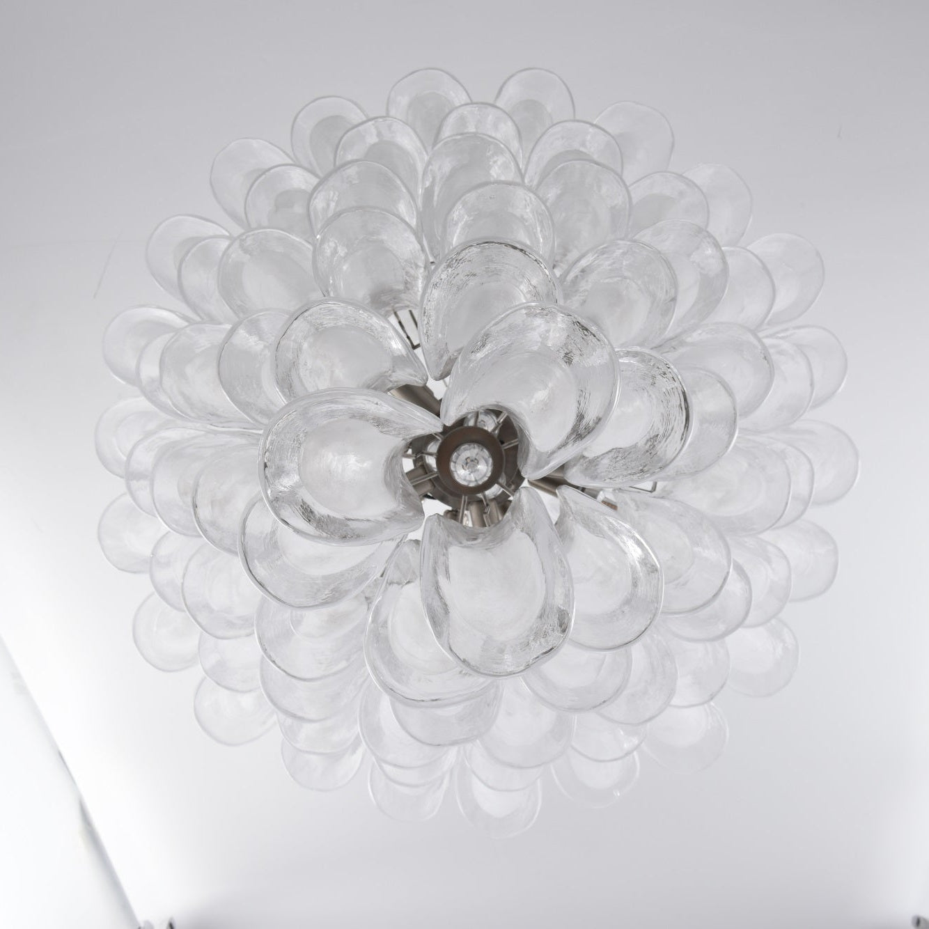 Contemporary White Cloud Glass Petals Chandelier - CasaraHouse