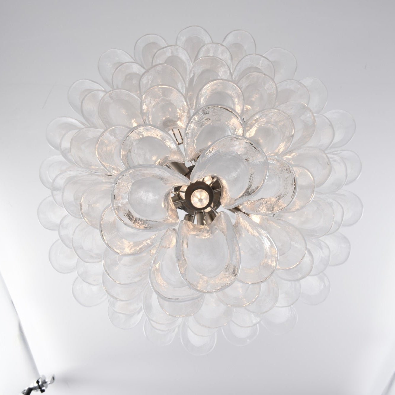 Contemporary White Cloud Glass Petals Chandelier - CasaraHouse