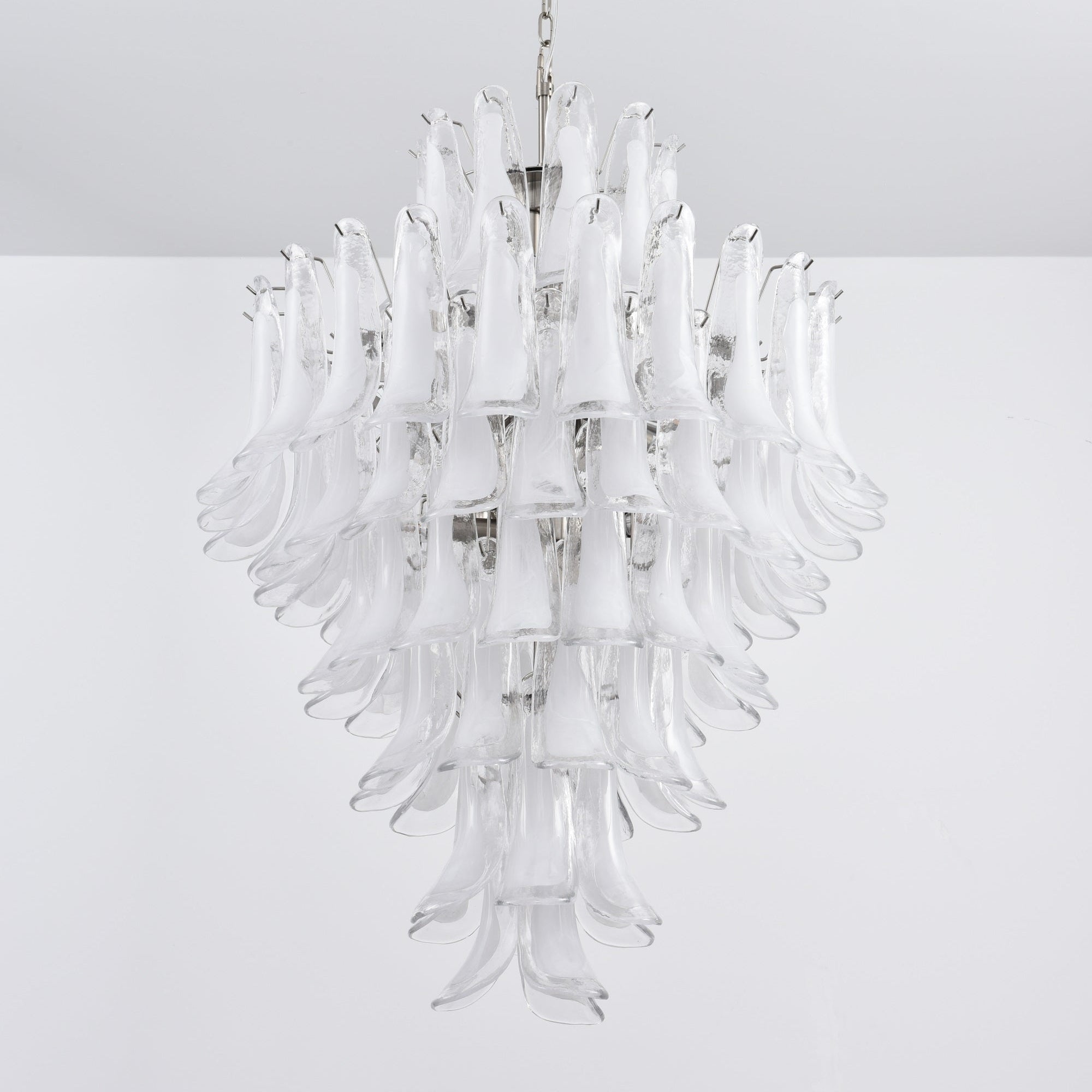 Contemporary White Cloud Glass Petals Chandelier - CasaraHouse