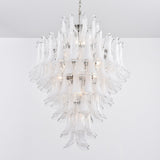 Contemporary White Cloud Glass Petals Chandelier - CasaraHouse
