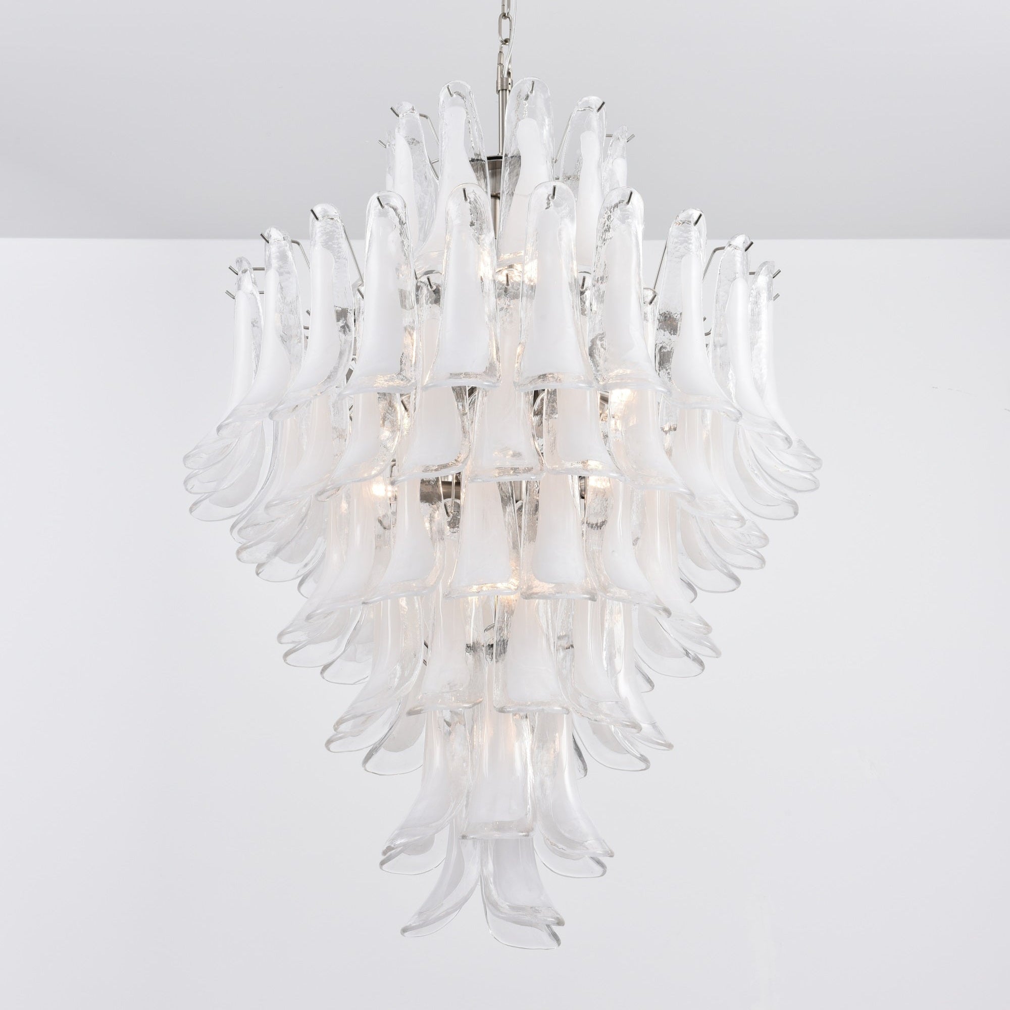 Contemporary White Cloud Glass Petals Chandelier - CasaraHouse