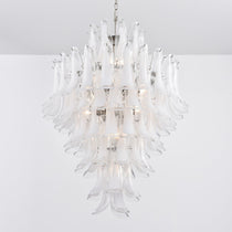 Contemporary White Cloud Glass Petals Chandelier - CasaraHouse