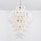 Contemporary White Cloud Glass Petals Chandelier - CasaraHouse