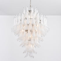 Contemporary White Cloud Glass Petals Chandelier - CasaraHouse