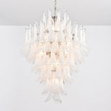 Contemporary White Cloud Glass Petals Chandelier - CasaraHouse