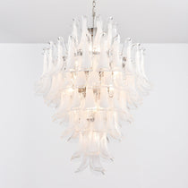 Contemporary White Cloud Glass Petals Chandelier - CasaraHouse