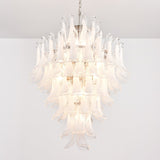 Contemporary White Cloud Glass Petals Chandelier - CasaraHouse