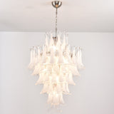 Contemporary White Cloud Glass Petals Chandelier - CasaraHouse