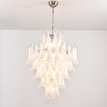 Contemporary White Cloud Glass Petals Chandelier - CasaraHouse
