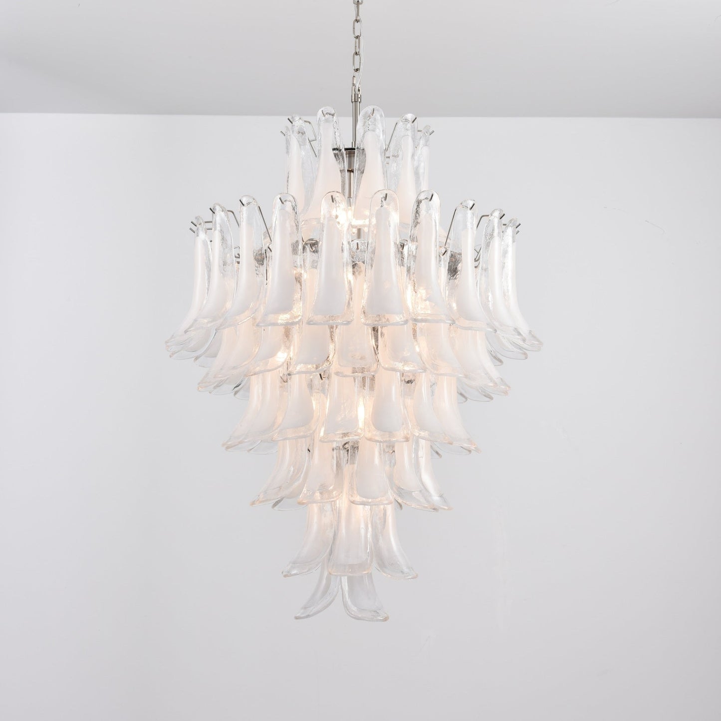 Contemporary White Cloud Glass Petals Chandelier - CasaraHouse