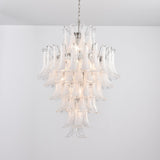Contemporary White Cloud Glass Petals Chandelier - CasaraHouse