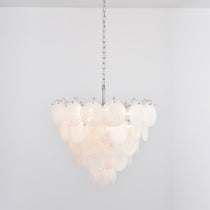 White Murano Glass Disc Chandelier