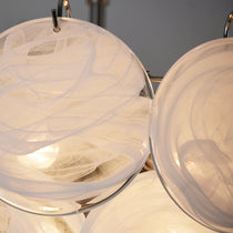 White Murano Glass Disc Chandelier