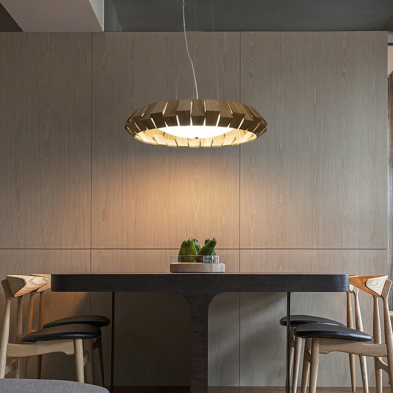 Wooden Patchwork Ring Chandelier
