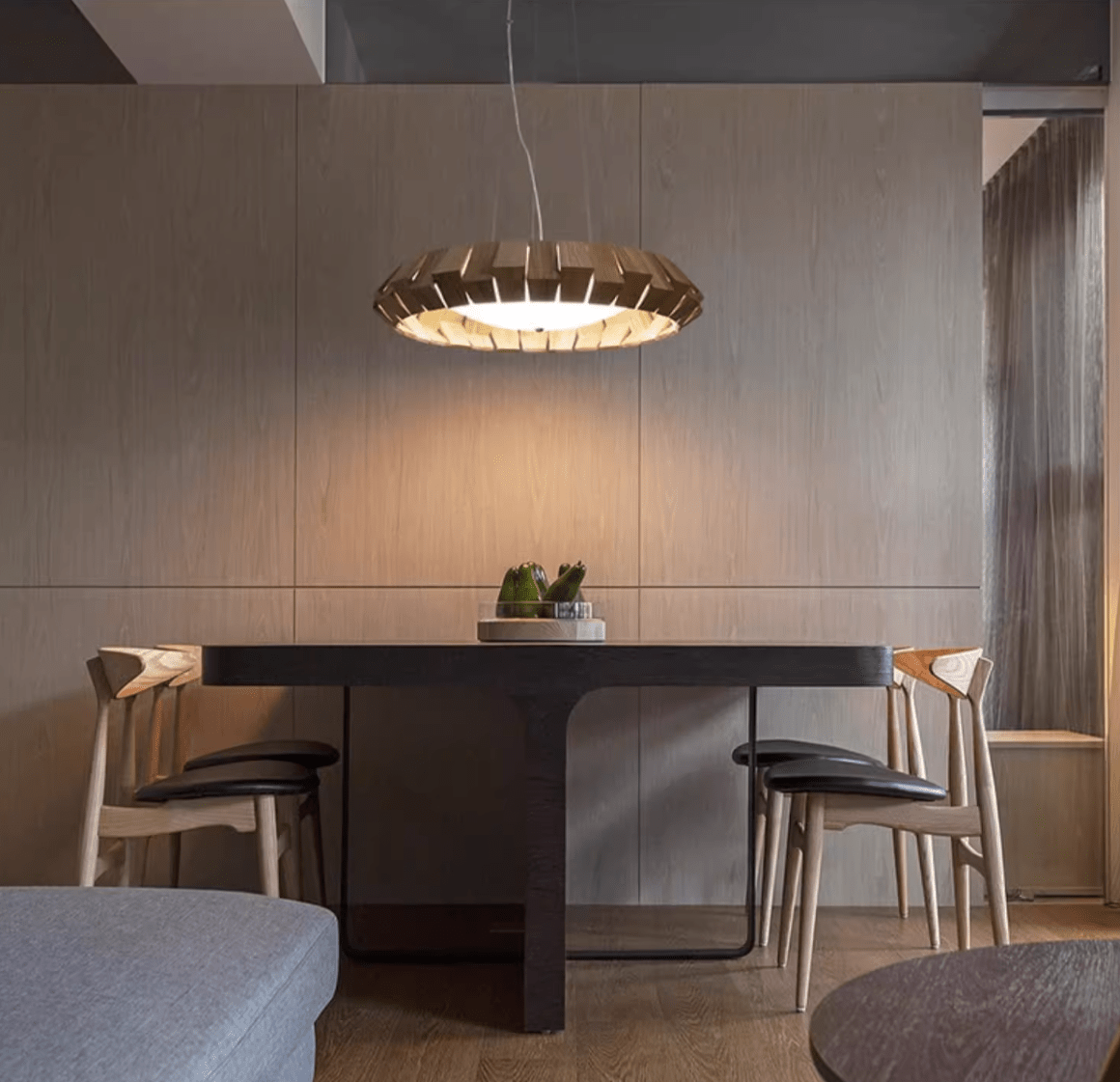 Wooden Patchwork Ring Chandelier