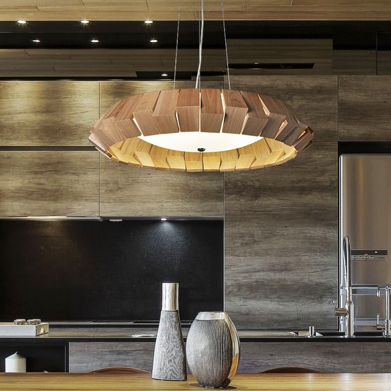 Wooden Patchwork Ring Chandelier Secondary image