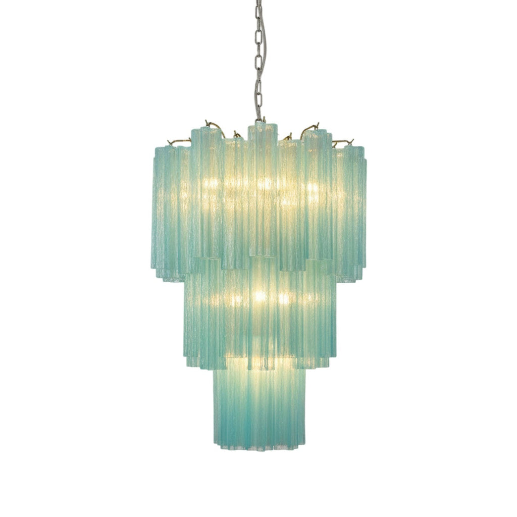 Yellow Murano Glass Tube Chandelier