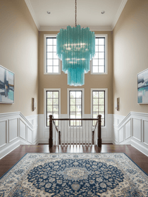 Yellow Murano Glass Tube Chandelier