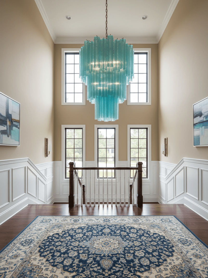 Yellow Murano Glass Tube Chandelier