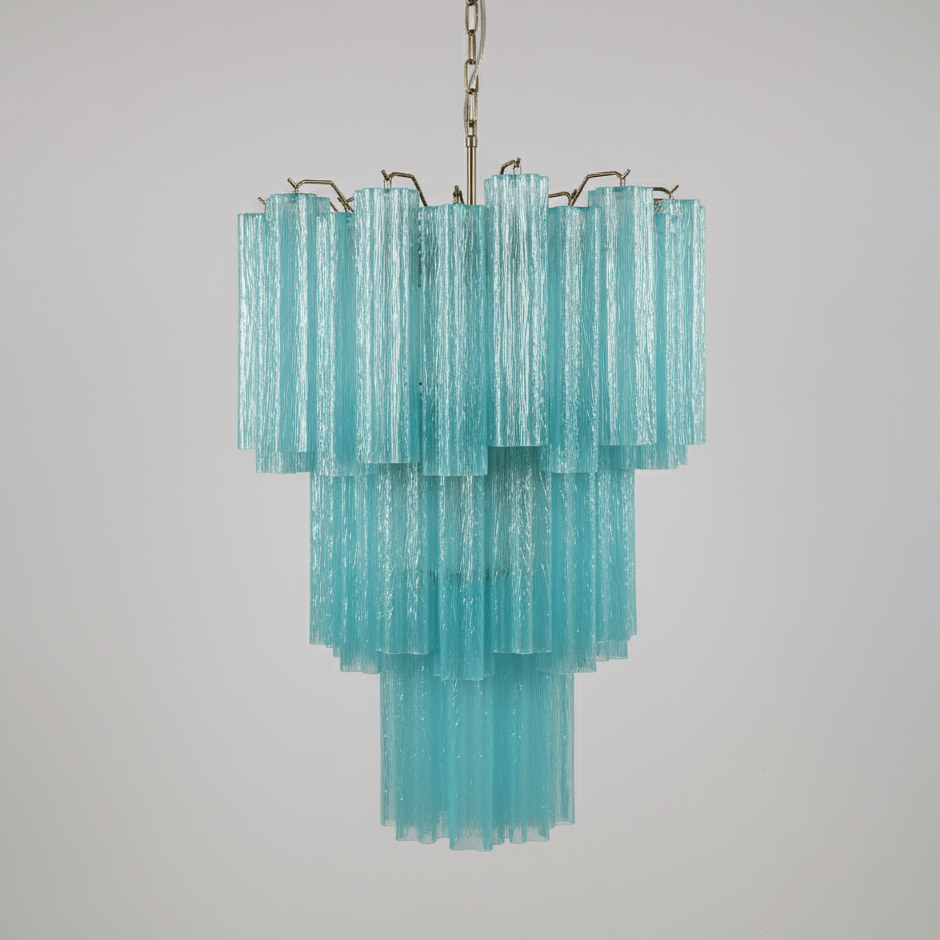 Yellow Murano Glass Tube Chandelier
