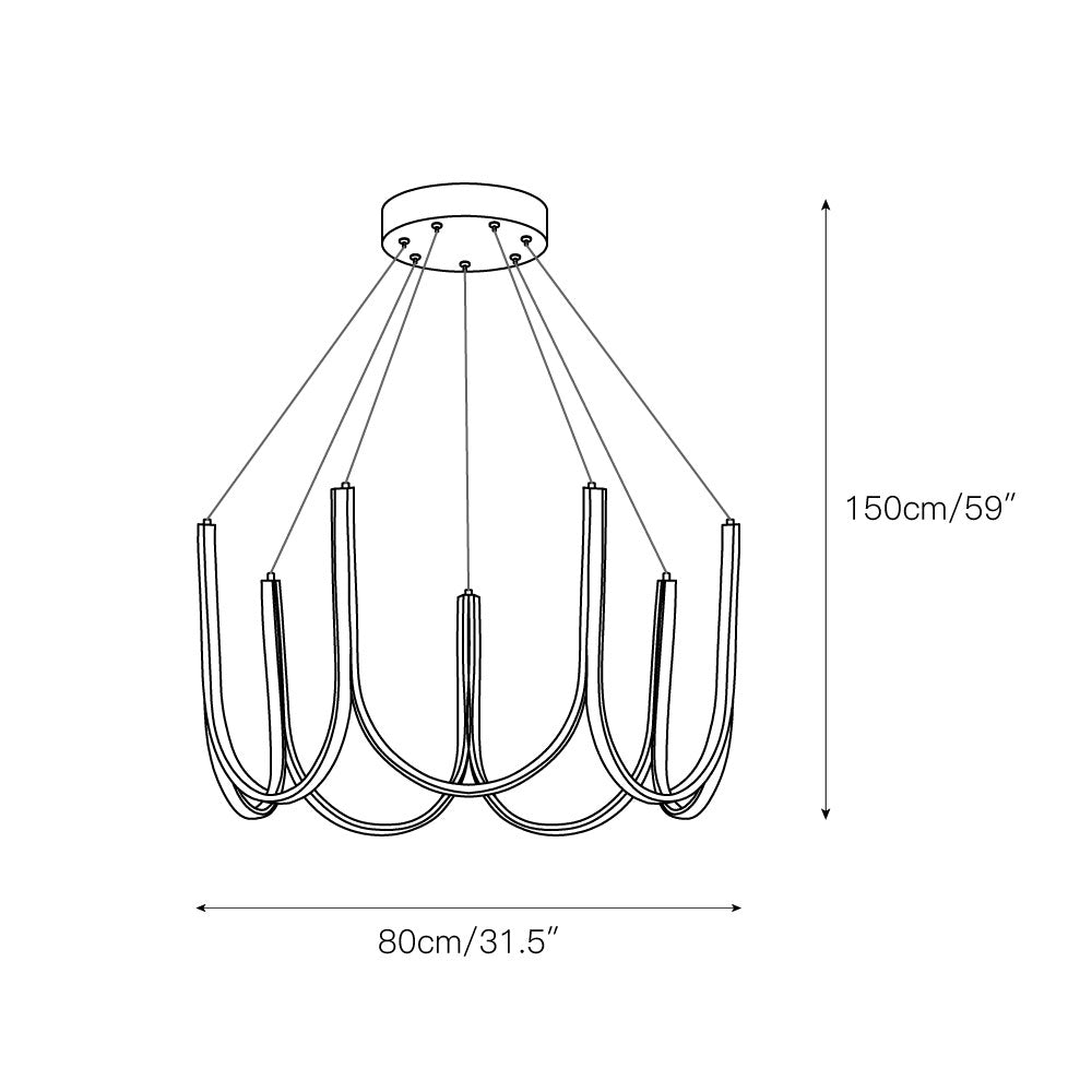 U Shape LED Chandelier