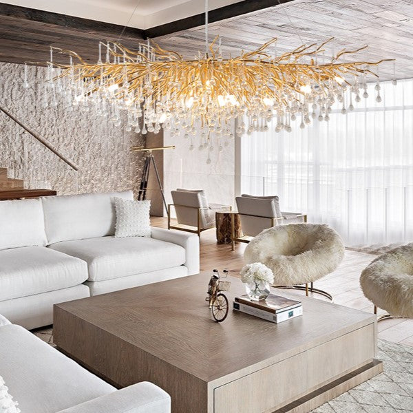 Raindrop Crystal Stunning Tree Branch Crystal Chandelier For Living Dining Room