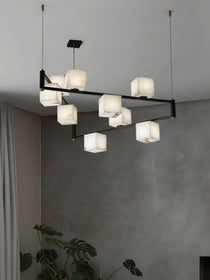 Alabaster Square Box Chandelier with 4/5/6/8/9 heads