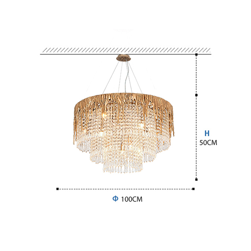 Round Multiple Tier Crystal Chandelier