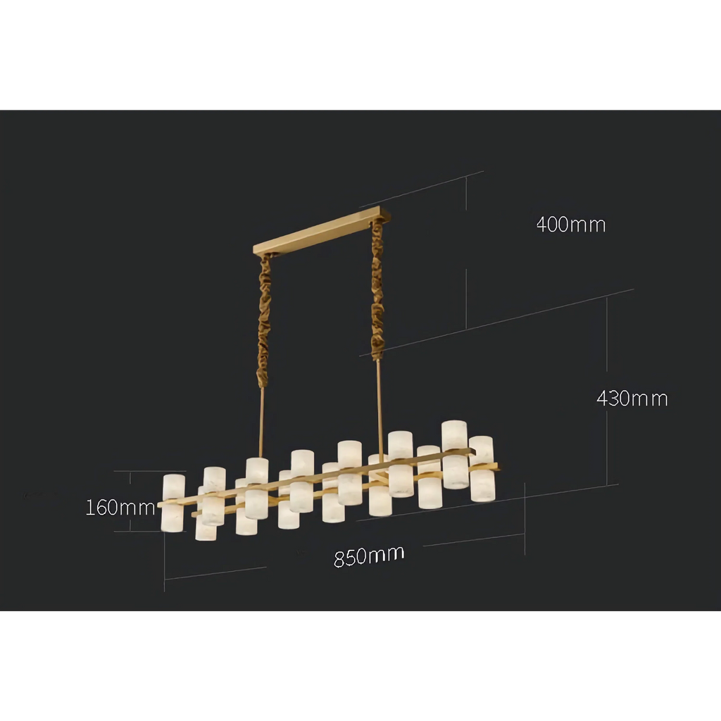 CAURIS ALABASTER LINEAR CHANDELIER 33.5" 39.4" 47.2"L