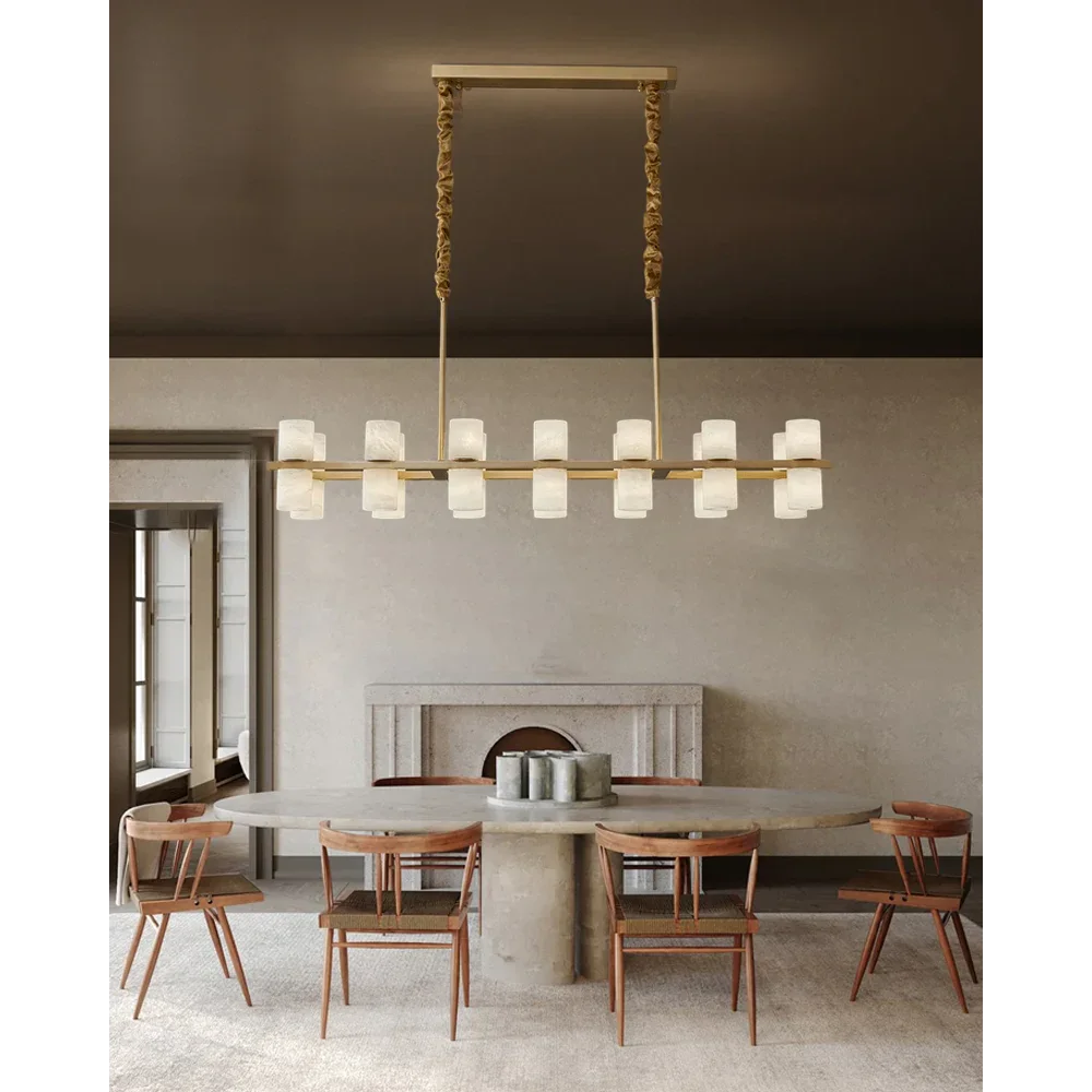 CAURIS ALABASTER LINEAR CHANDELIER 33.5" 39.4" 47.2"L