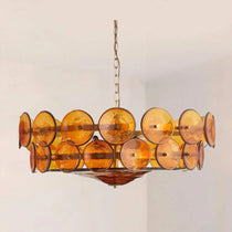 STELLA AMBER MURANO GLASS CHANDELIER 23.6" 31.5" 39.4"D